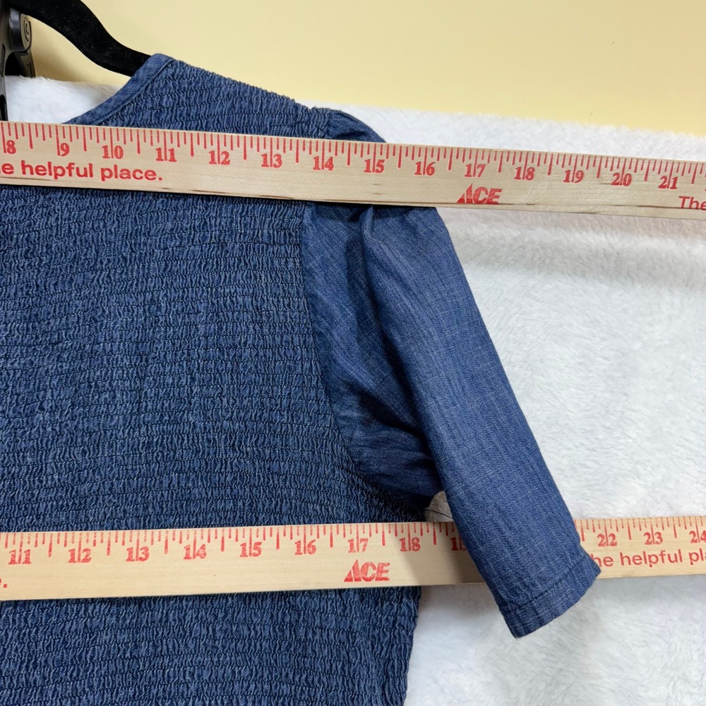 Wayward Fancies eShakti L-12 Chambray Dress Smocked Tiered Cottagecore Bohemian‎ - Picture 9 of 12